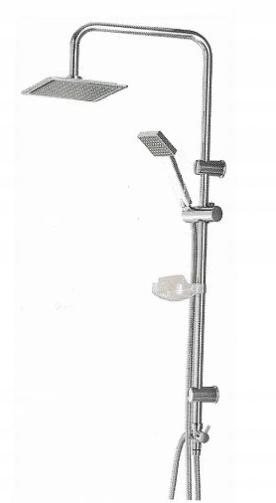 INVENA DESZCZOWNIA Z BATERIĄ WANNOWĄ DOKOS CZARNA