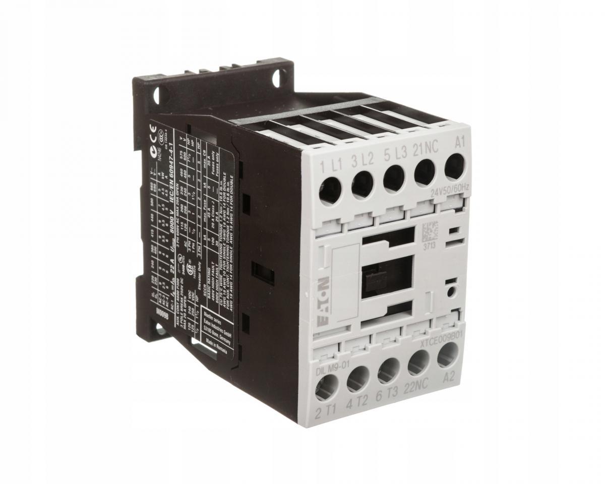 EATON Stycznik mocy, I=9A [AC-3] 0Z 1R DILM9-01(24V50/60HZ)