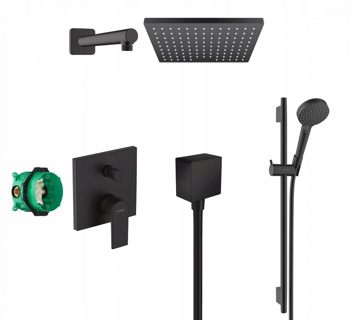 HANSGROHE Przyłącze HANSGROHE Fixfit Square czarne matowe