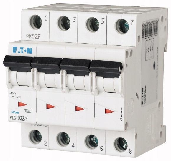 EATON Wyłącznik nadprądowy 6kA PL6-C32/4