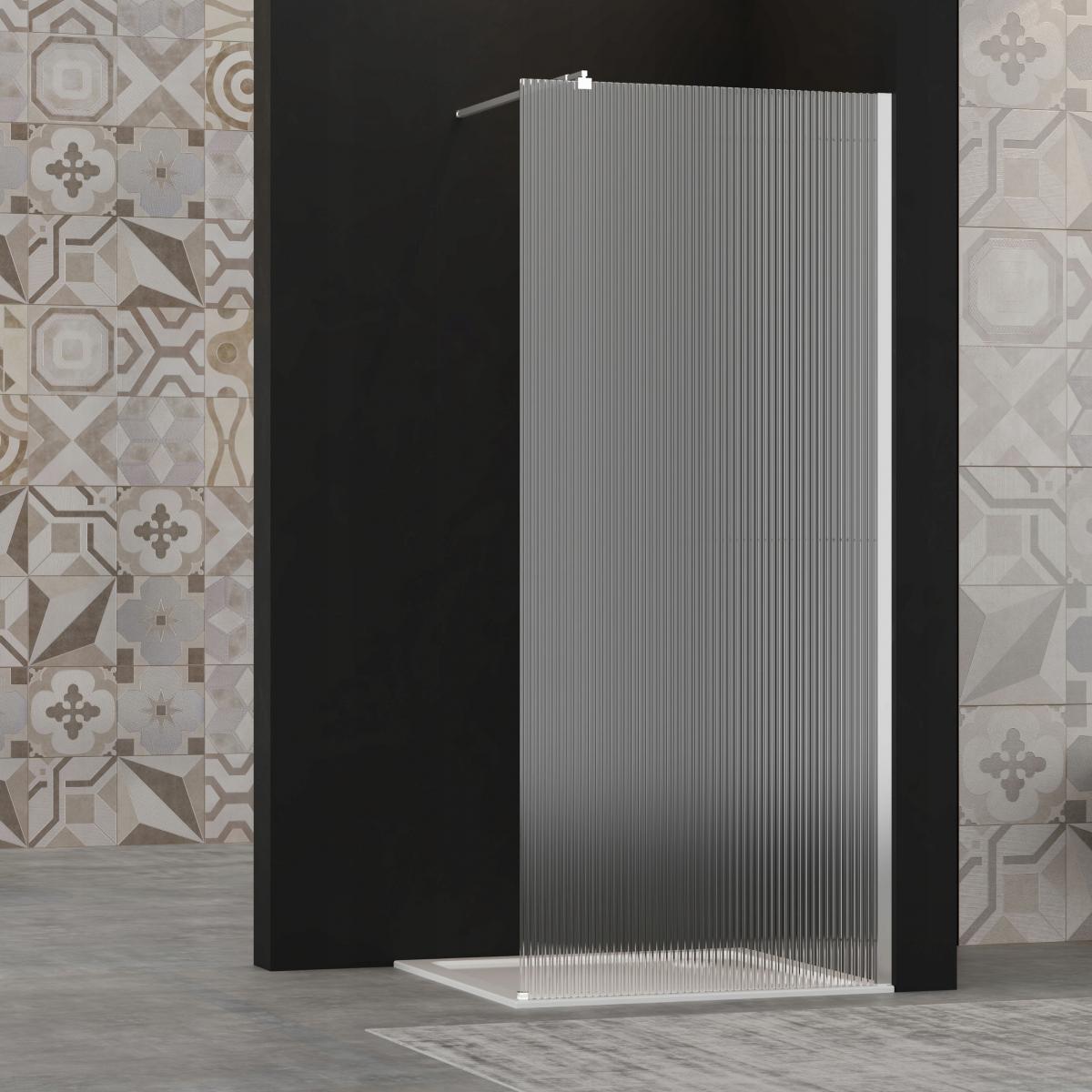 INVENA KABINA WALK-IN II 120X200CM RYFLOWANA 8MM SHINY-GLASS CHROM