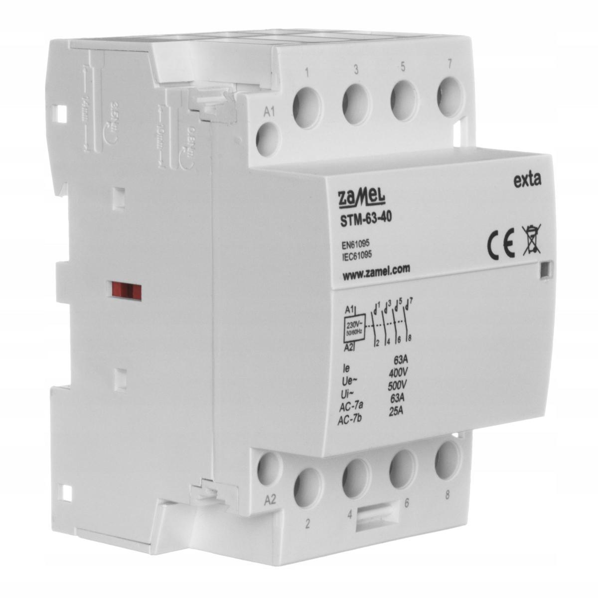 ZAMEL Stycznik modułowy instalacyjny 63A, 4xNO, 24V AC/DC STM-63-40/24V