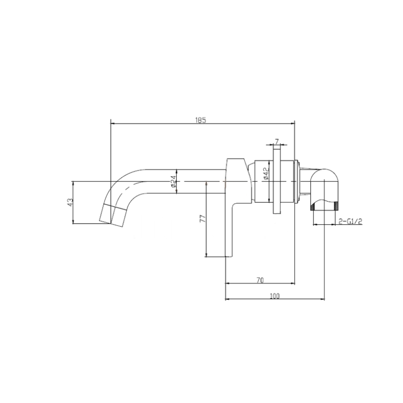Bateria umywalkowa INVENA podtynkowa VERSO 48h