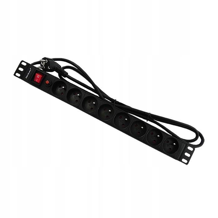 Listwa zasilająca antyprzepięciowa CB do szafy RACK 19 1U 16A PDU 8xFRENCH