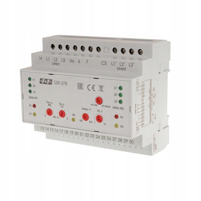 F&F Sterownik załączania rezerwy, sieć 3 i 4-przewodowa, 24÷230V AC,
