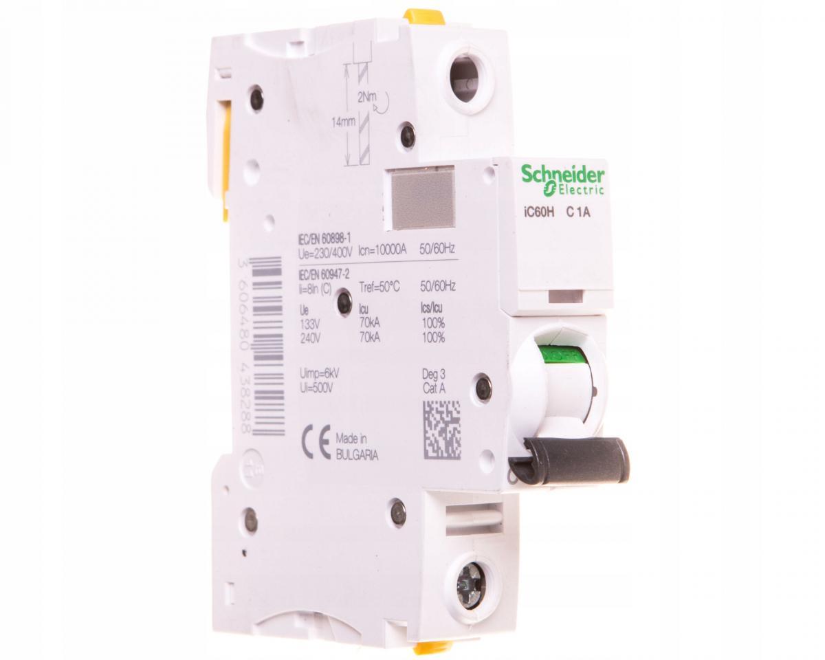 SCHNEIDER ELECTRIC Wyłącznik nadprądowy iC60H-C1-1 C 1A 1-biegunowy