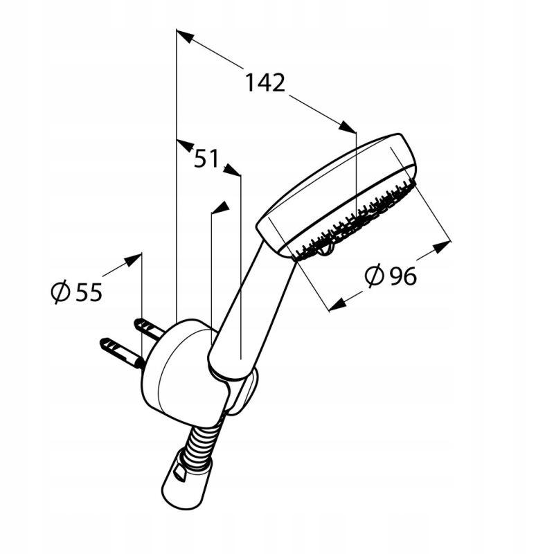 Zestaw wannowo-natryskowy KLUDI LOGO 3S chrom + rączka + wąż LOGOFLEX