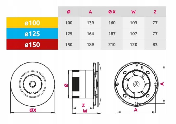 AWENTA Wentylator sufitowy WXO125 - kostka