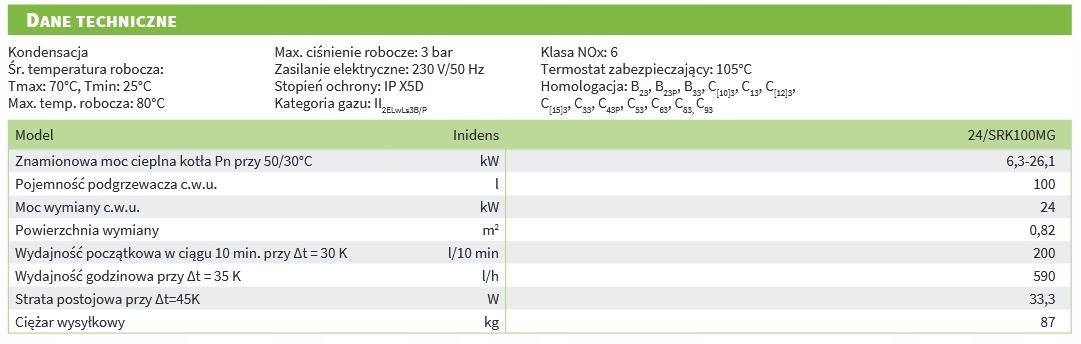Kocioł gazowy De Dietrich Inidens 24 +100L 2-f 48h