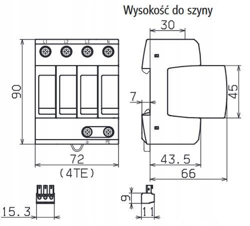 Ogranicznik przepięć DEHNguard M TNS 275 FM, 4-biegunowy do sieci 230 V AC