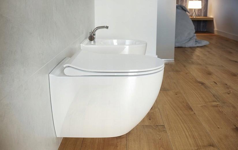 Zestaw B246 miska zawieszana Zen ukryty montaż Clean On deska duroplastowa
