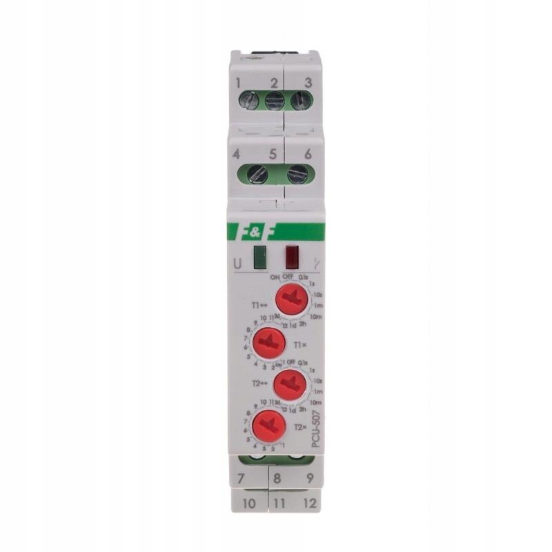 Przekaźnik czasowy PCU-507 wielofunkcyjny, dwa niezależne czasy T1 i T2, st