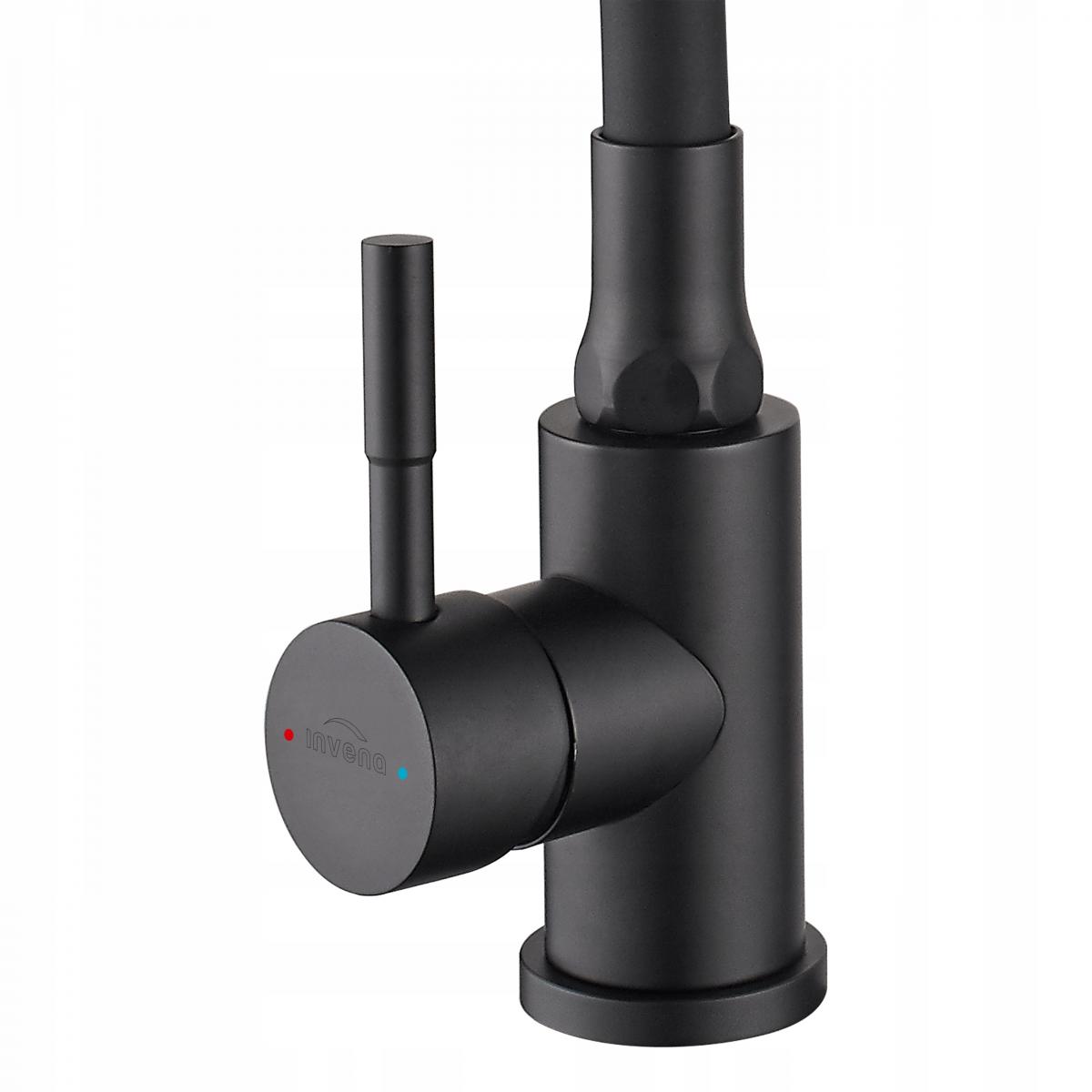 INVENA BATERIA ZLEWOZMYWAKOWA GABI Z RUCHOMĄ 2F WYLEWKĄ, CZARNA