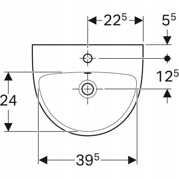 Umywalka kompaktowa Selnova B45 cm, H17 cm, T37 cm, z przelewem, z otworem