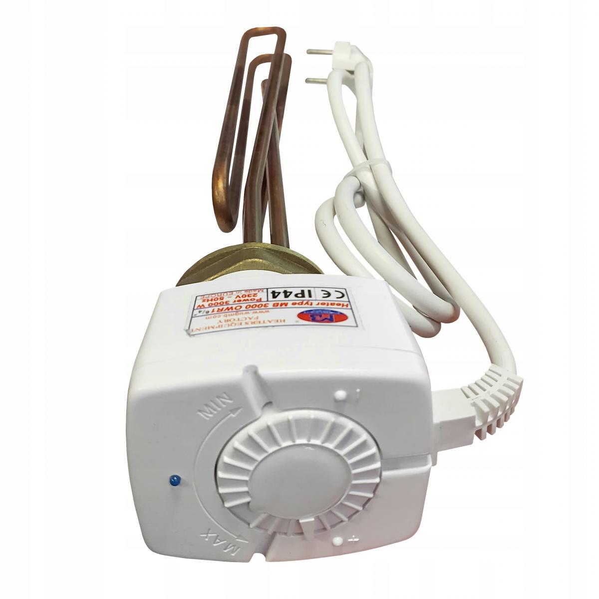 Grzałka elektryczna typ 50 3 kW 230 V 1 1/2 z termostatem KOSPEL GRW-3.0kW