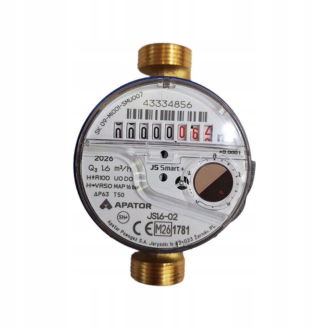 Wodomierz jednostrumieniowy SMART+ JS1,6-02,R100, DN15, zimna woda