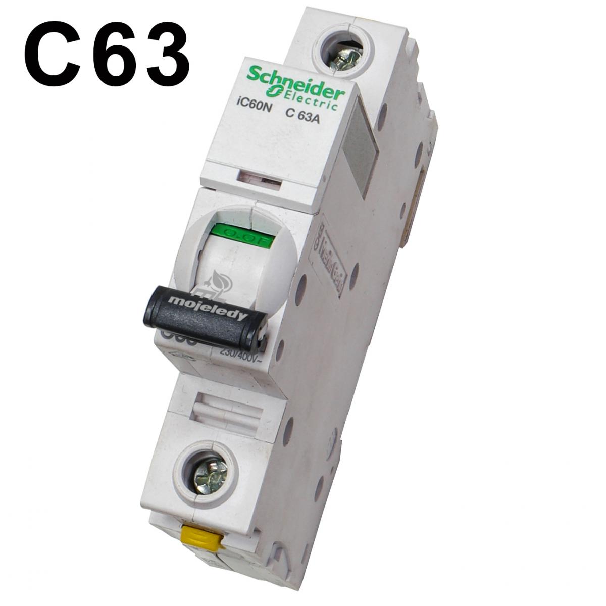 SCHNEIDER ELECTRIC Wyłącznik nadprądowy iC60N-C63-1 C 63A 1-biegunowy