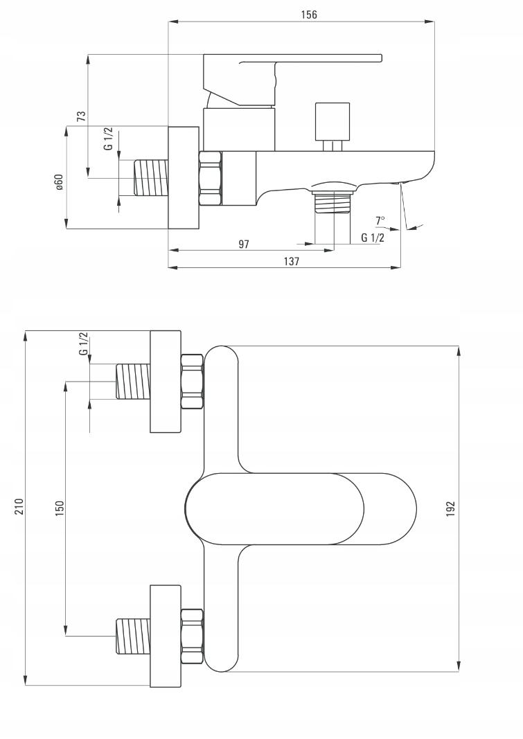DEANTE Bateria wannowa ścienna Alpinia, złoty