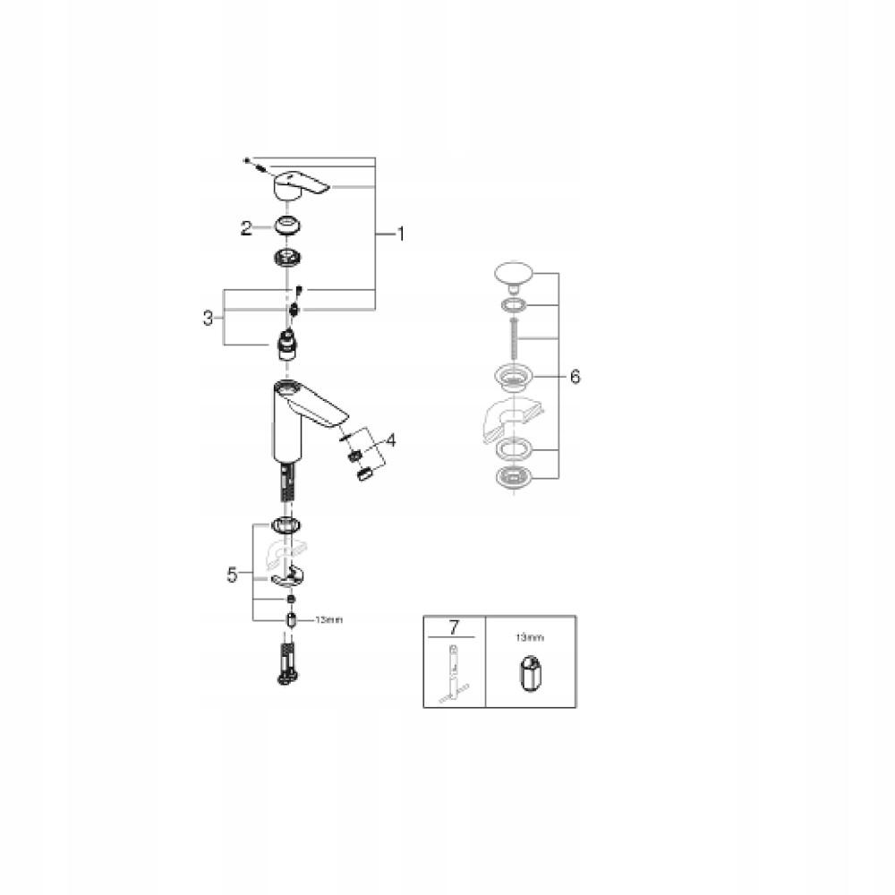 GROHE Bateria umywalkowa Eurosmart jednouchwytowa rozmiar M chrom 48h