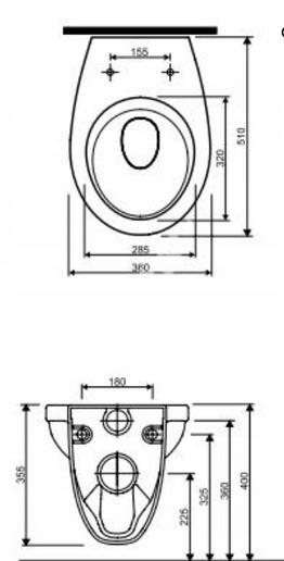 GEBERIT Miska wisząca WC Idol ustępowa lejowa 48h