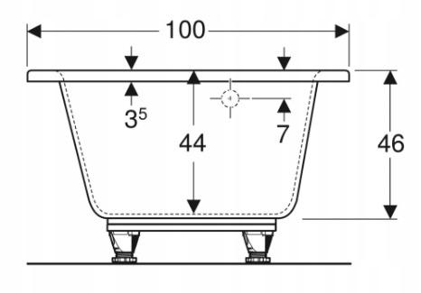 GEBERIT Wanna asymetryczna Selnova 150x100 cm, odpływ z prawej strony