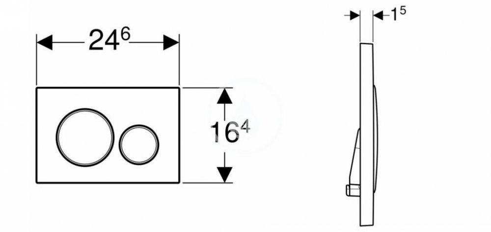 Przycisk uruchamiający GEBERIT Sigma20 okrągły przedni czarny mat /chrom bł
