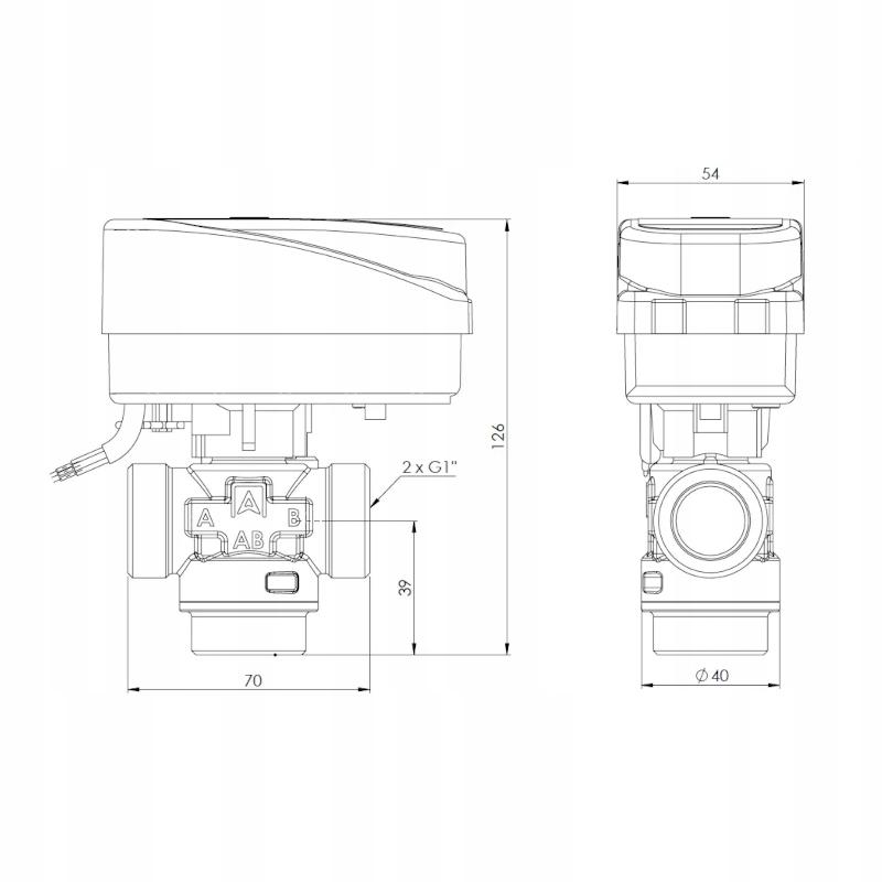 Zawór strefowy AFRISO 3-drogowy AZV 643 DN20 1664300 Gz1 48h