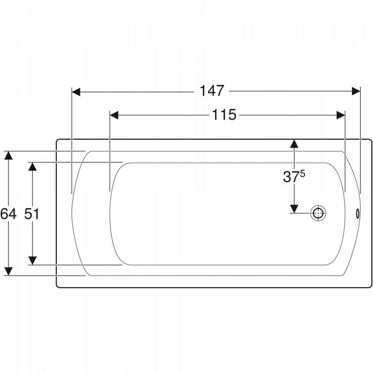 GEBERIT Wanna prostokątna Perfect 160x75 cm