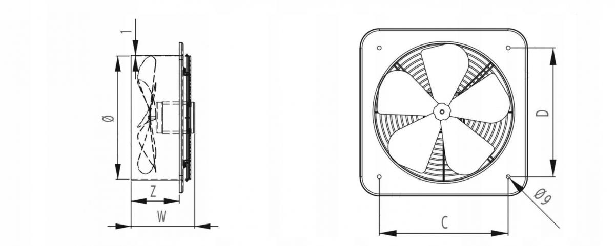AWENTA Wentylator osiowy WOC320 - kostka
