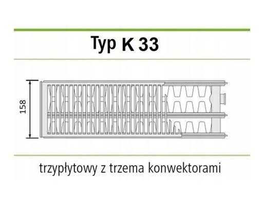 Grzejnik stalowy TERMOTEKNIK C33 600x1800 C 33 BOCZNY48h