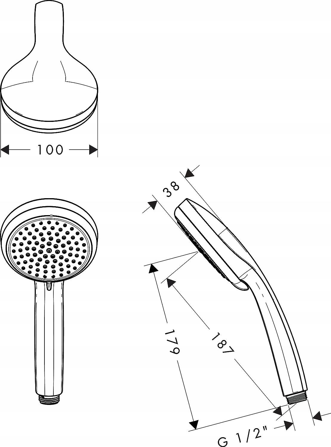 Słuchawka prysznica Hansgrohe Croma srebrny