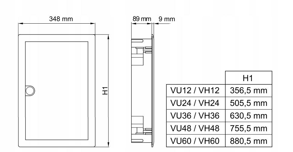 HAGER Rozdzielnica podtynkowa 4R/48M II kl IP30, QC, VDE