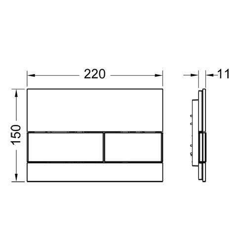 Przycisk spłukujący TECE square II podwójny do WC z metalu stal szczotkow