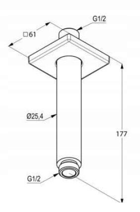 Ramię natrysku sufitowe KLUDI A-QA 150 mm chrom