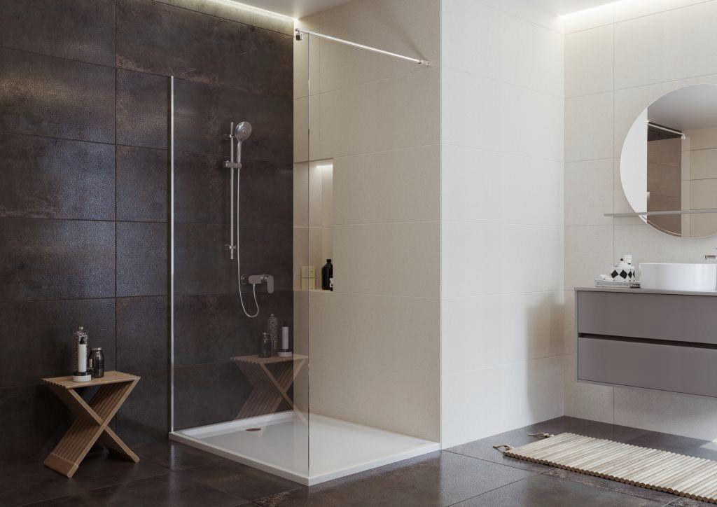 Kabina prysznicowa Walk-In Mille chrom 100 x 200 szkło transparentne