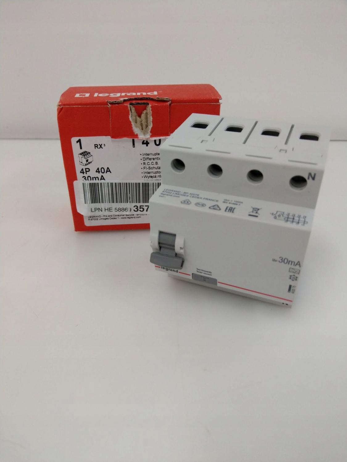 LEGRAND Wyłącznik różnicowoprądowy rx3 4p 40a 30mA typ A