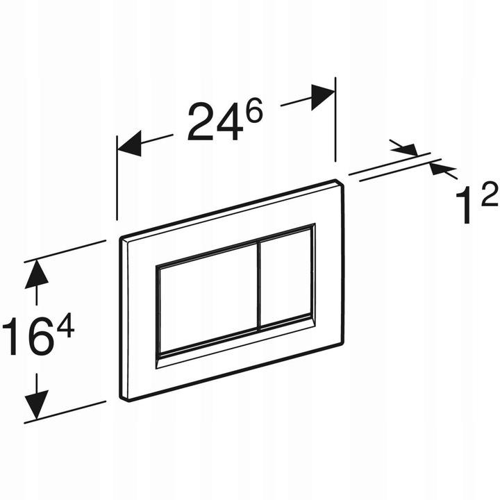 Przycisk uruchamiający GEBERIT Sigma20 prostokątny przedni czarny