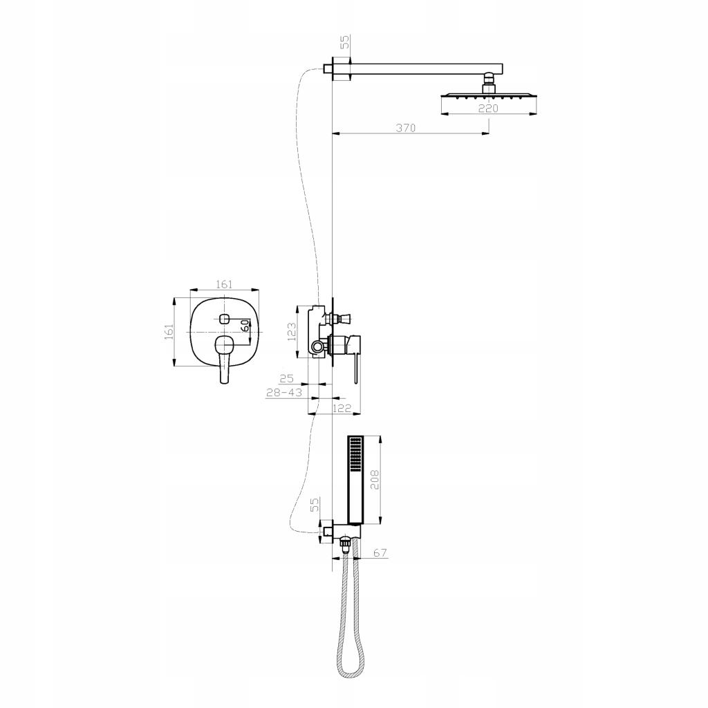 INVENA ZESTAW PODTYNKOWY Z BATERIĄ PODTYNKOWĄ 2F GLAMOUR MIEDŹ INVENA TREND