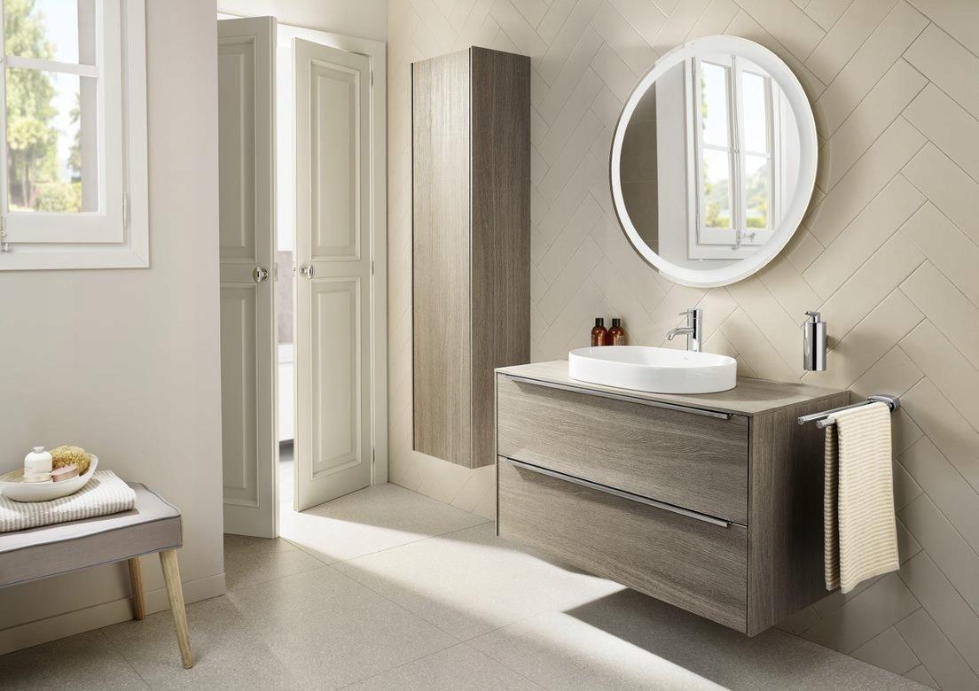 Umywalka nablatowa INSPIRA ROUND 55x37cm, b/otw., b/przel. Biały ROCA