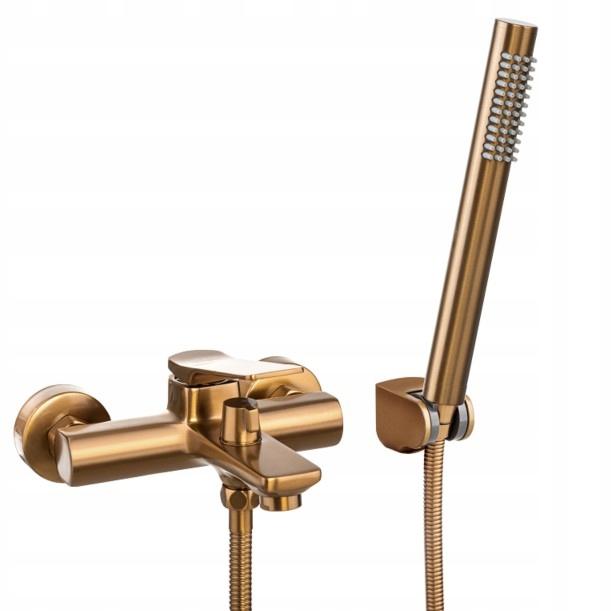 INVENA BATERIA WANNOWA NERI PLUS INVENA TREND Z ZESTAWEM NATRYSKOWYM MIEDŹ