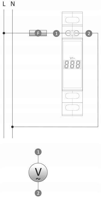 F&F Modułowy wskaźnik napięcia - 1 fazowy LCD WNC-1
