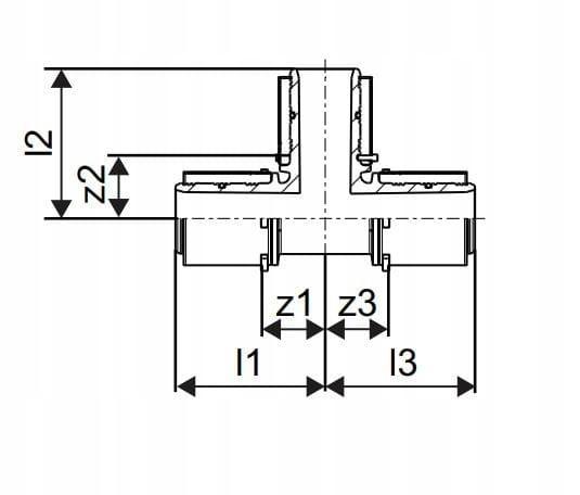 Uponor S-Press trójnik redukcyjny PPSU 50-32-50