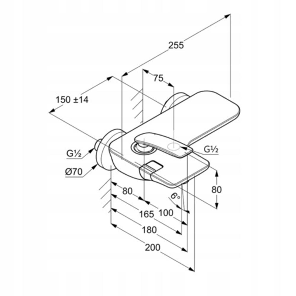 Bateria wannowo-natryskowa naścienna KLUDI BALANCE 1-uchwytowa chrom