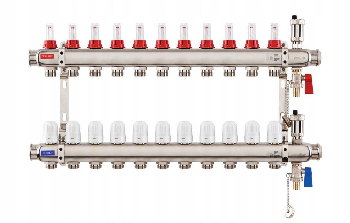 Rozdzielacz stalowy Onnline INOX 11-obwodów 48h