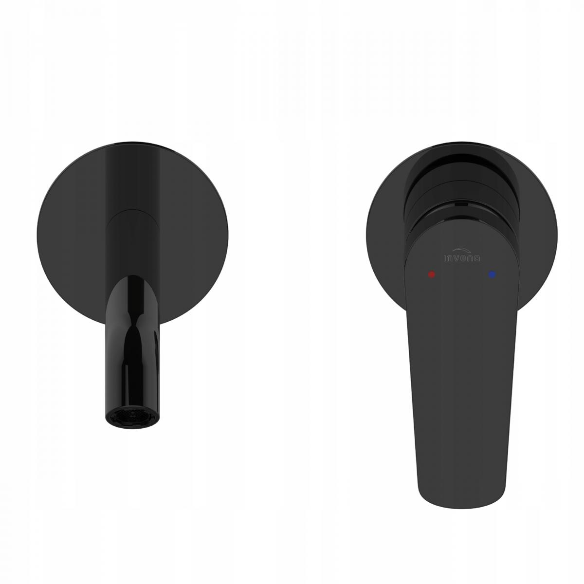 INVENA BATERIA UMYWALKOWA PODTYNKOWA ALONIA INVENA TREND, CZARNY POŁYSK