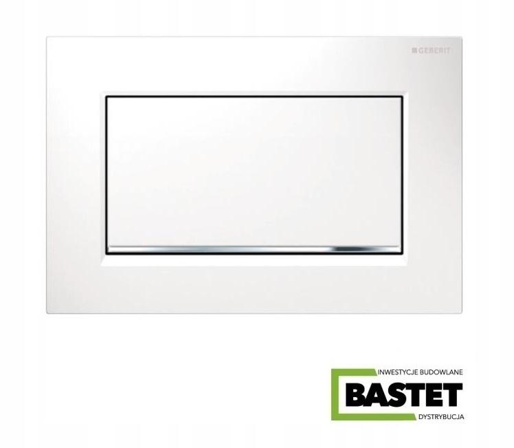 GEBERIT Przycisk spłukujący Sigma30 1M, przedni, biały-chrom bł.-biały