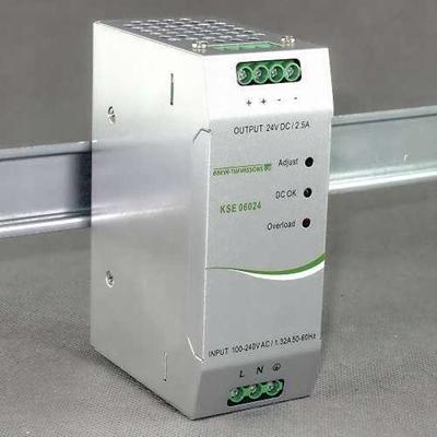 Zasilacz impulsowy KSR 06024 230/ 24VDC 2,5A na szynę DIN TH-35 stabilizowa