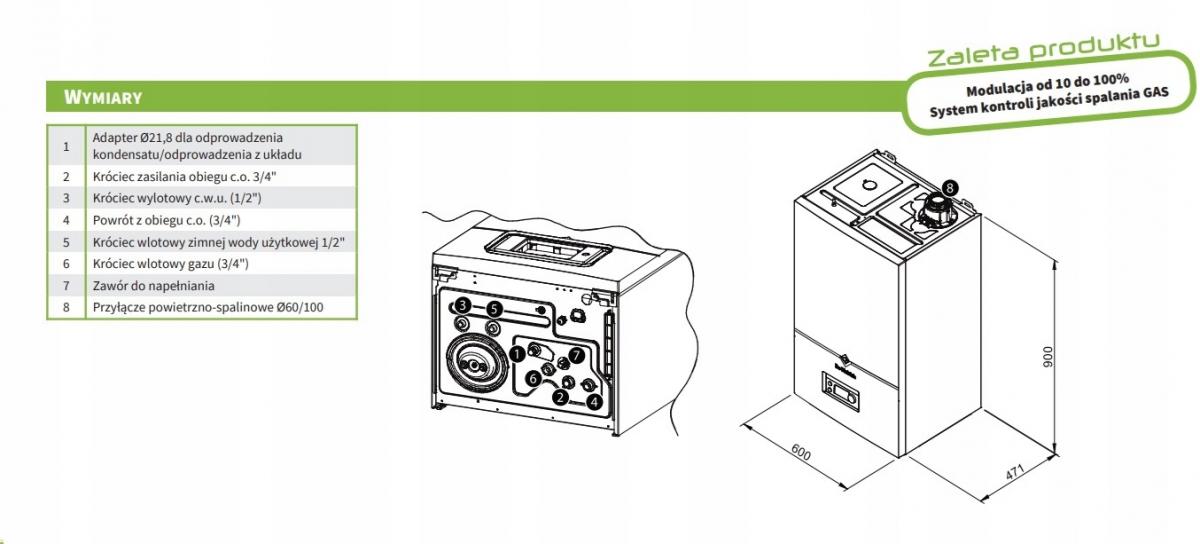 Kocioł gazowy kondensacyjny MCR4 24/35 BIC ze zintegrowanym podgrzewaczem