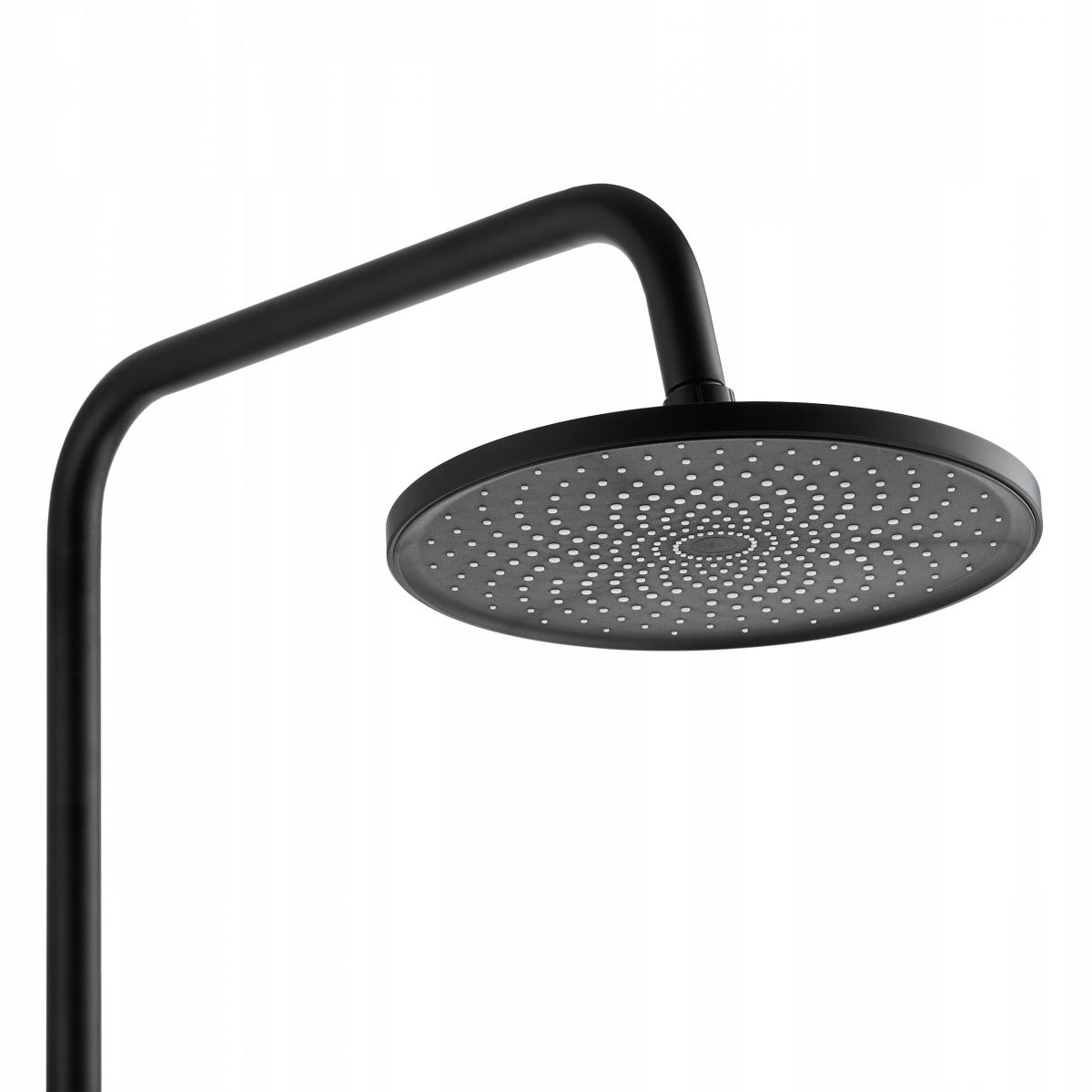 INVENA DESZCZOWNIA Z BATERIĄ NATRYSKOWĄ RIKIA CZARNA