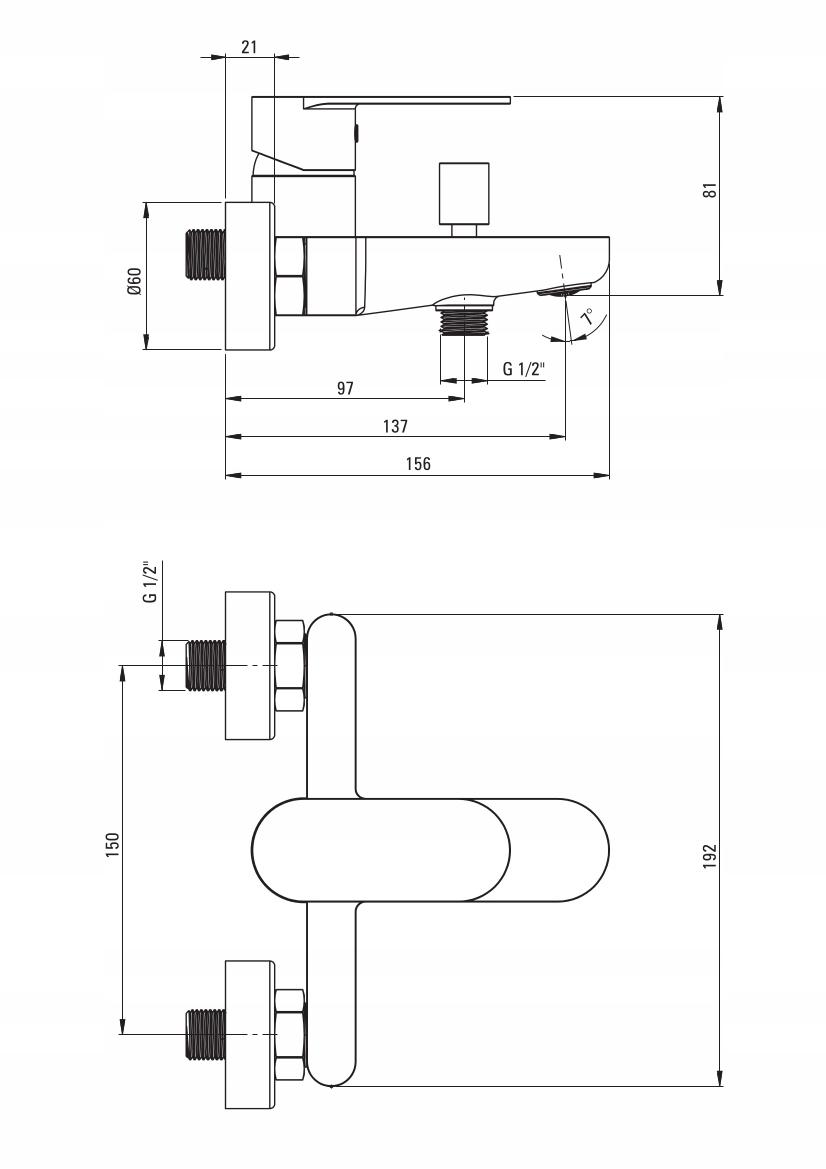 DEANTE Bateria wannowa ścienna Alpinia, złoty